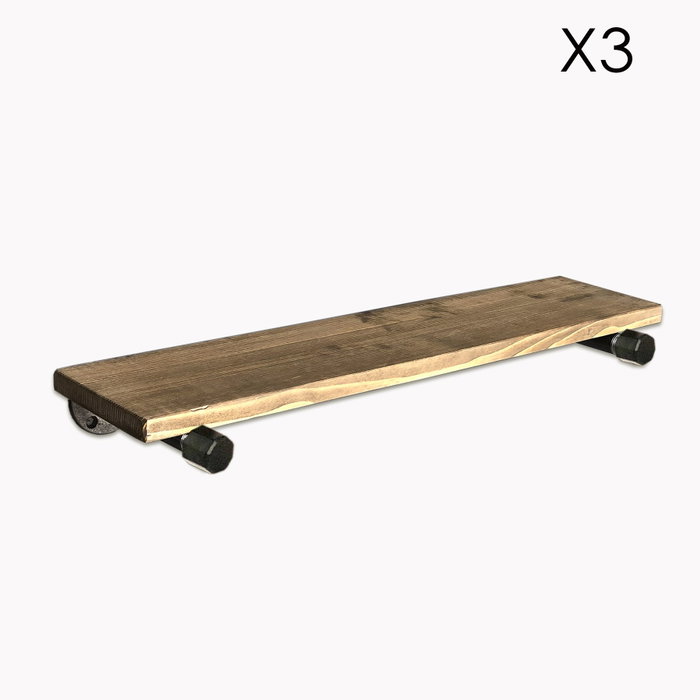 Hanah Home Estantería de tubo Boruraf087 Nogal y Negro